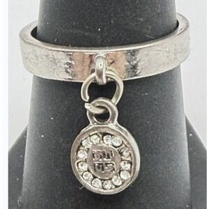 Matthew 28:20 Faith Ring Silver Tone Size 8 Rhinestone Charm